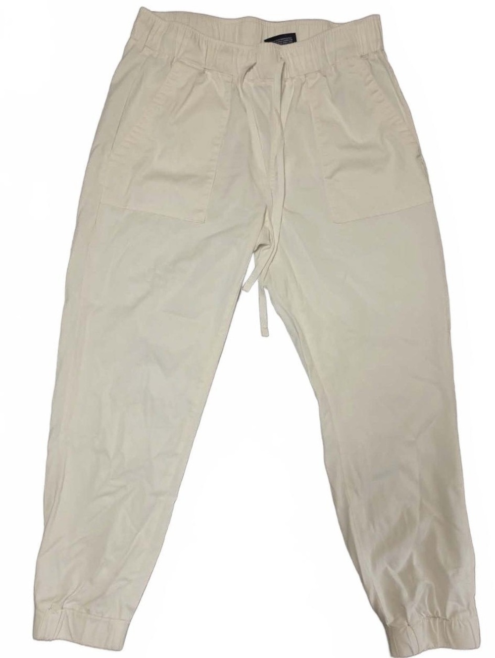 Buffalo David Bitton Cream Jogger Pants with Elastic Waistband and Drawstring